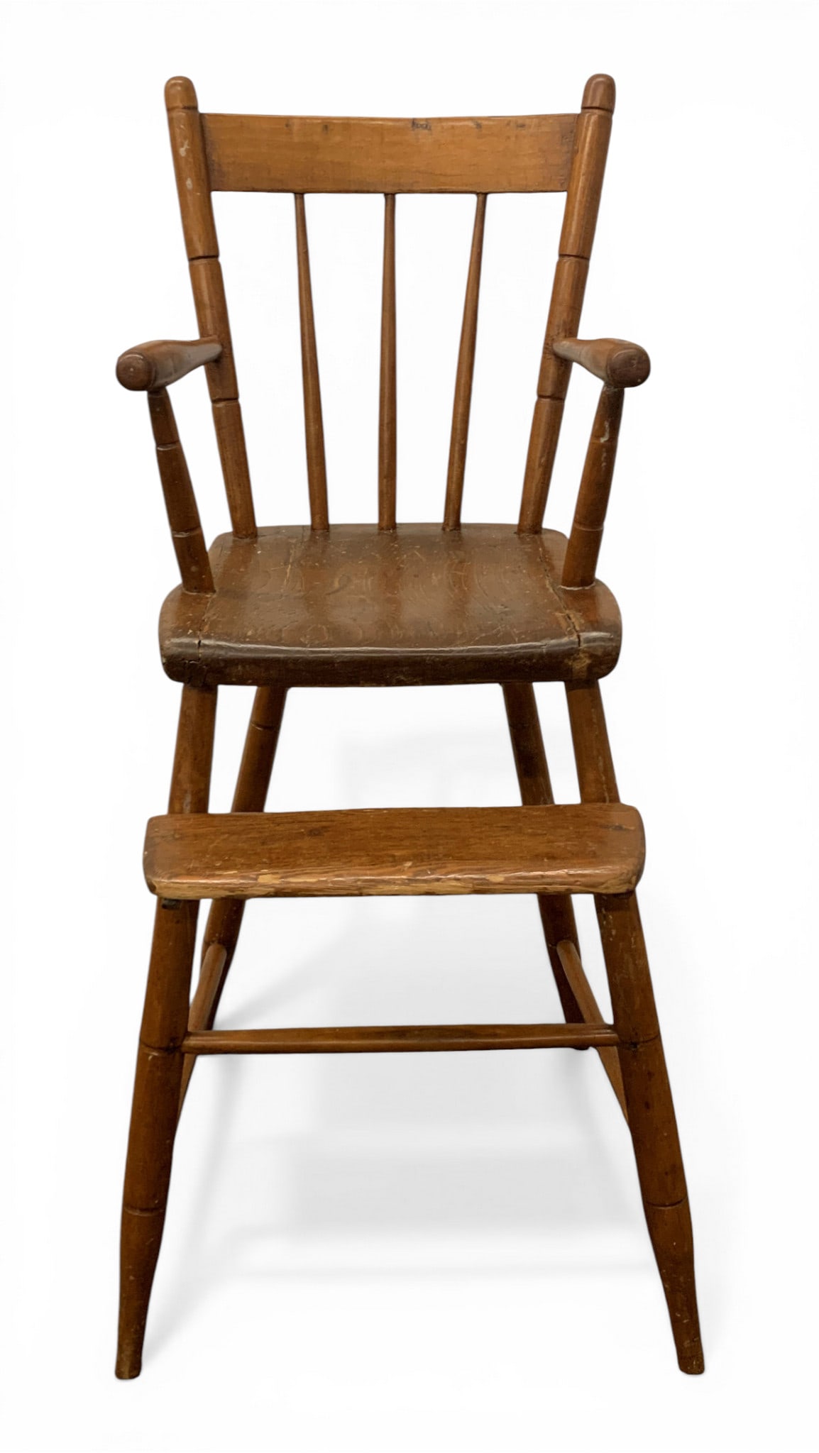 Antique Wooden Child's High Chair: 34.5" Tall.