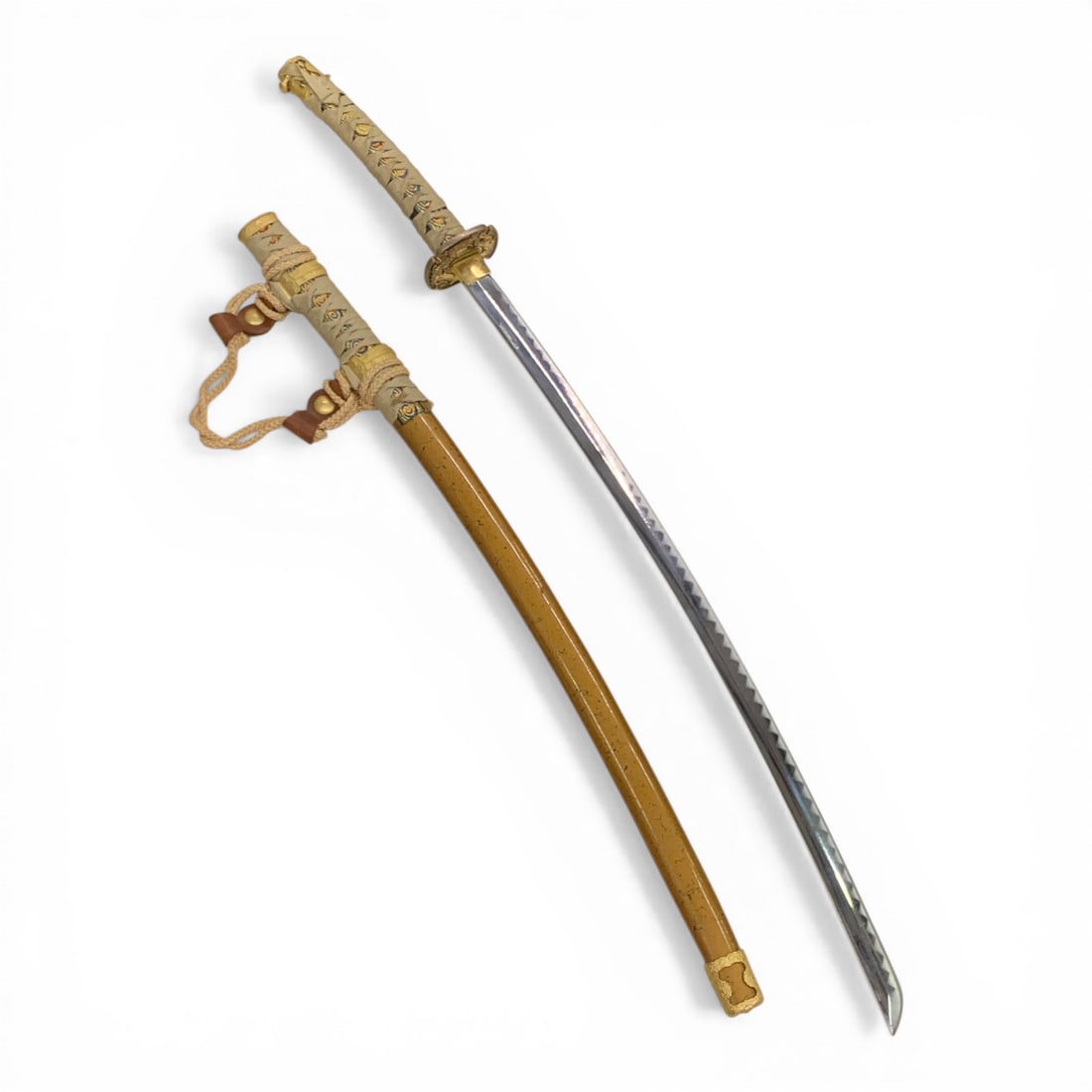 Stainless Steel Fantasy Katana In Scabbard: Marked Stainless Steel - 41 1/4" Total Length Including Scabbard