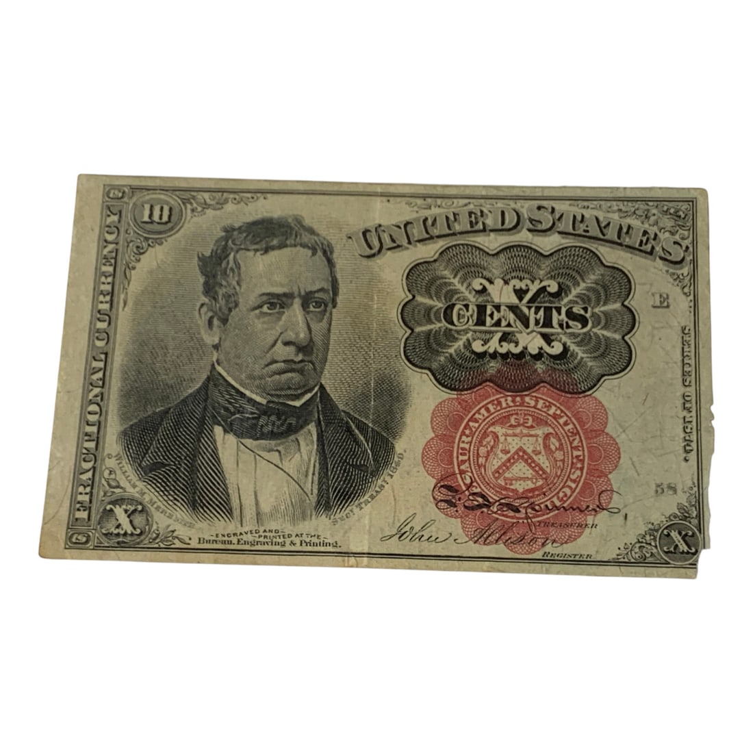 10 Cents Fractional Currency Note, 5th Issue (1 of 2)