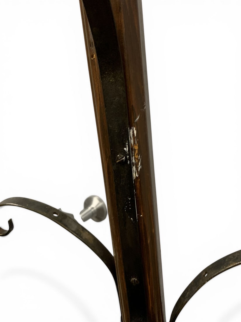 Hall Tree With Wrought Iron Hooks - 10