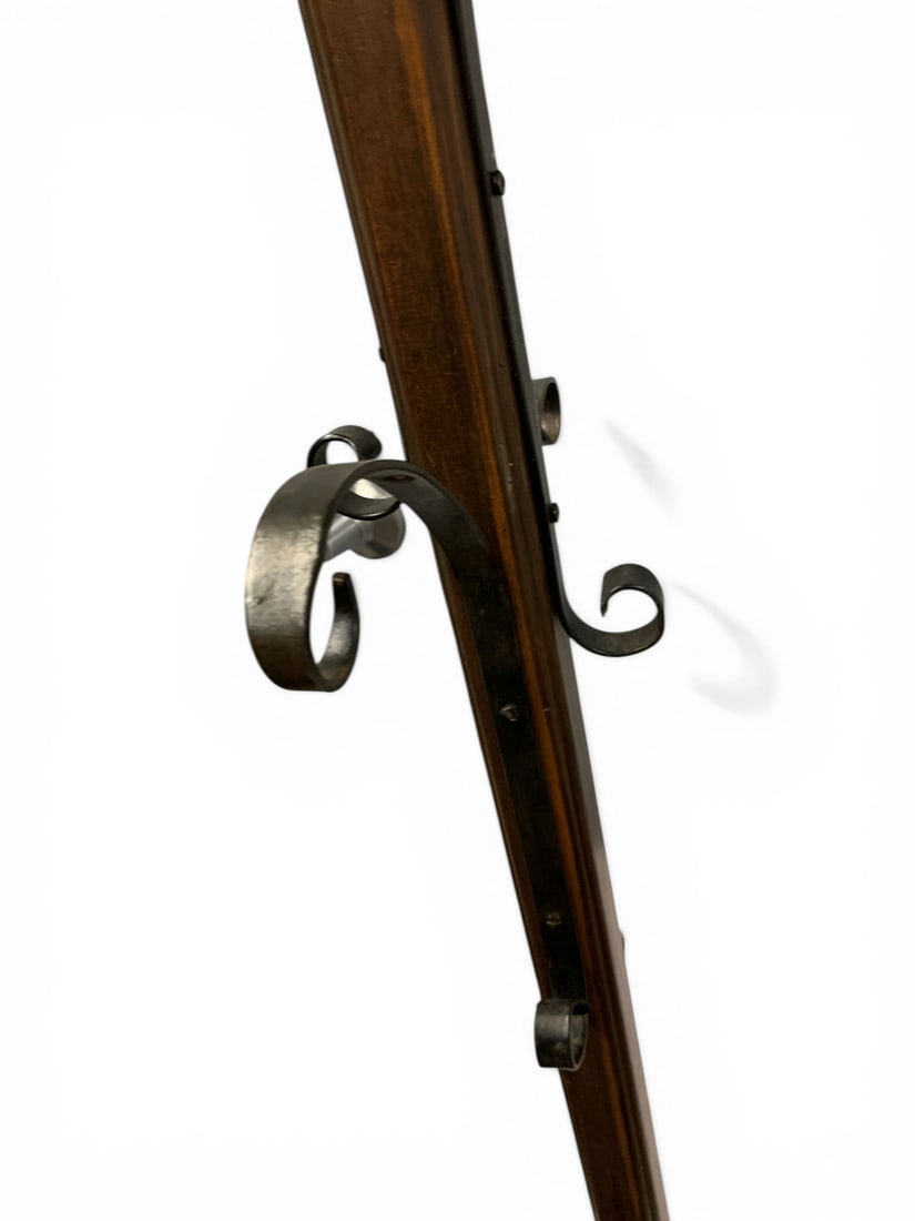 Hall Tree With Wrought Iron Hooks - 9