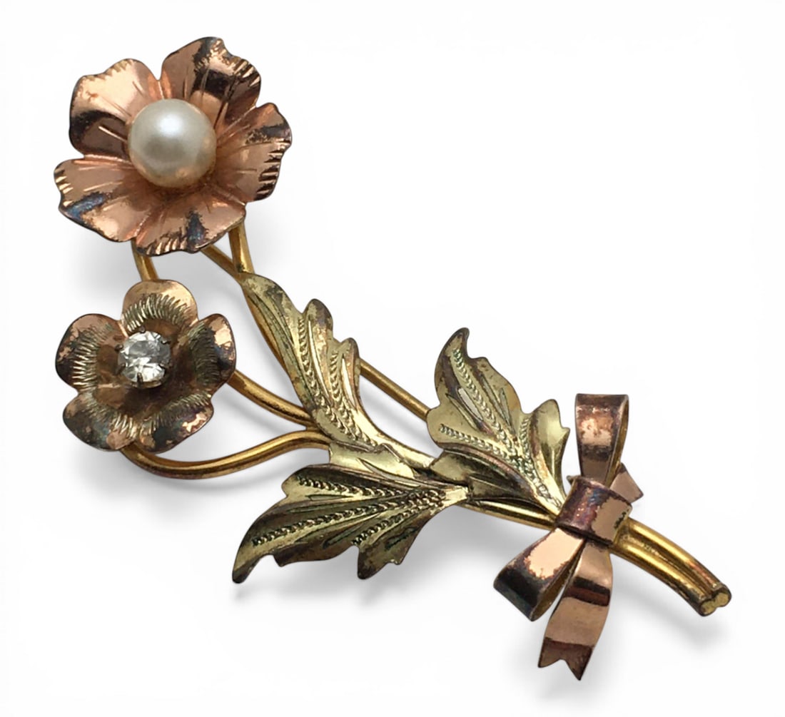 10k Gold Filled Broach: Marked 10k Gf. 6.1 G. 2.25" Long