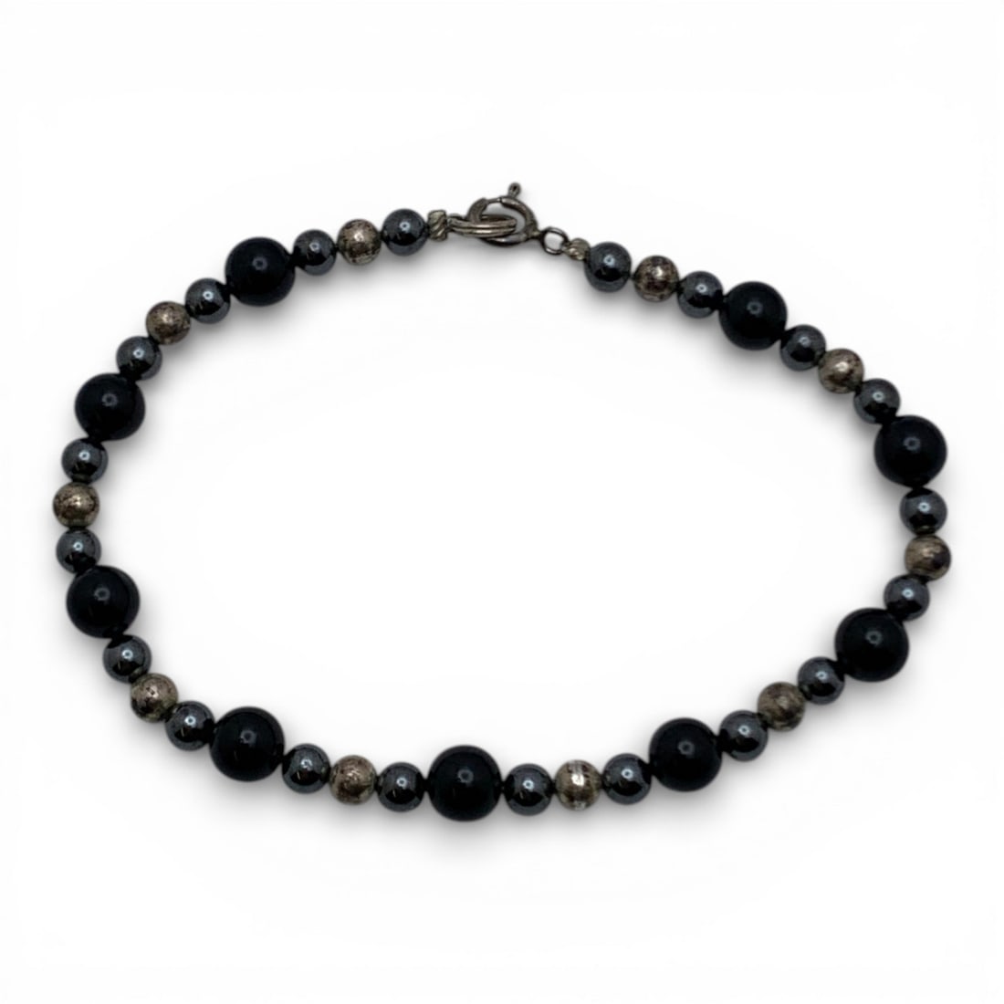 Sterling Silver Beaded Bracelet: Marked 925 - 7 1/4" Long - 7.1 Grams