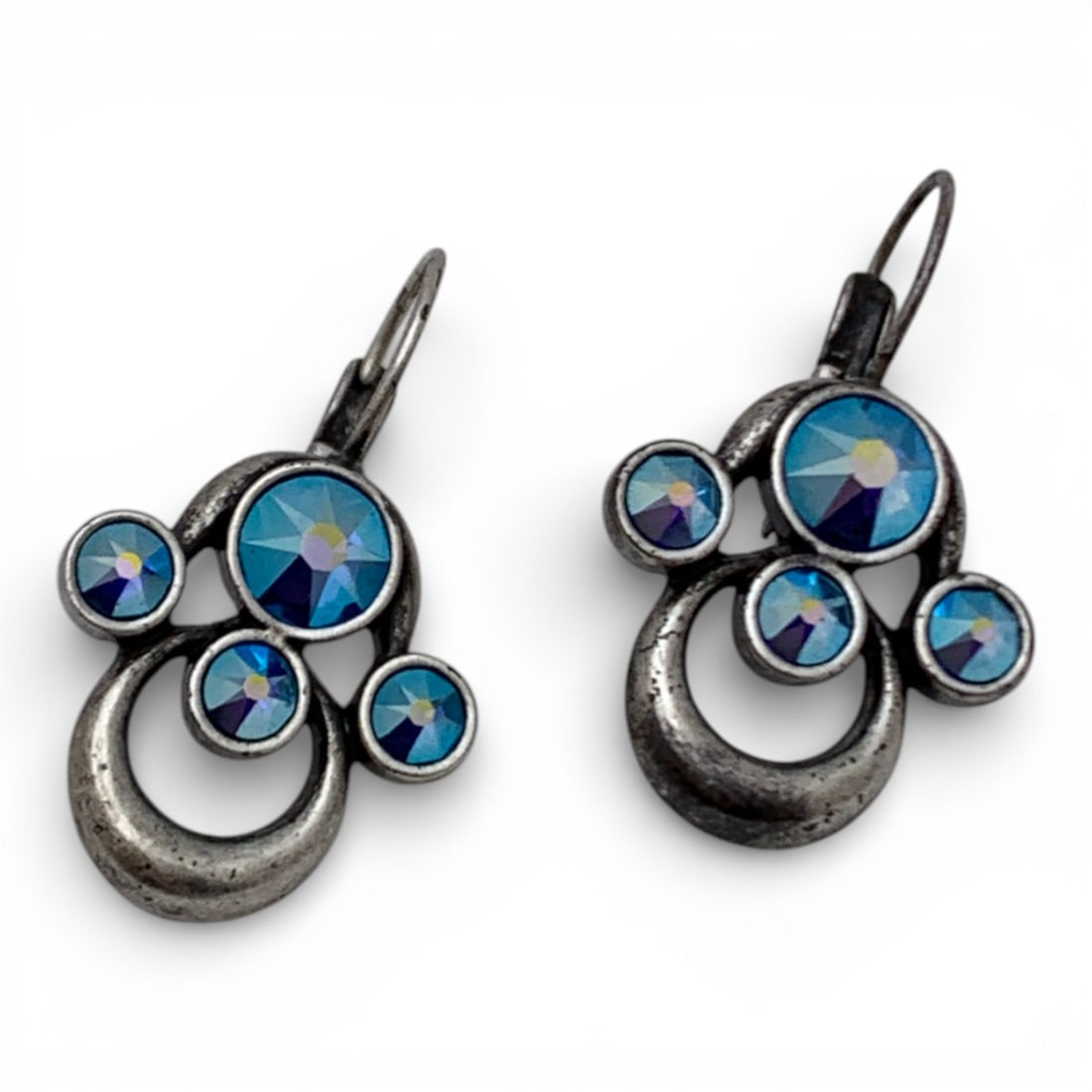 Silver & Blue Stone Earrings - 3