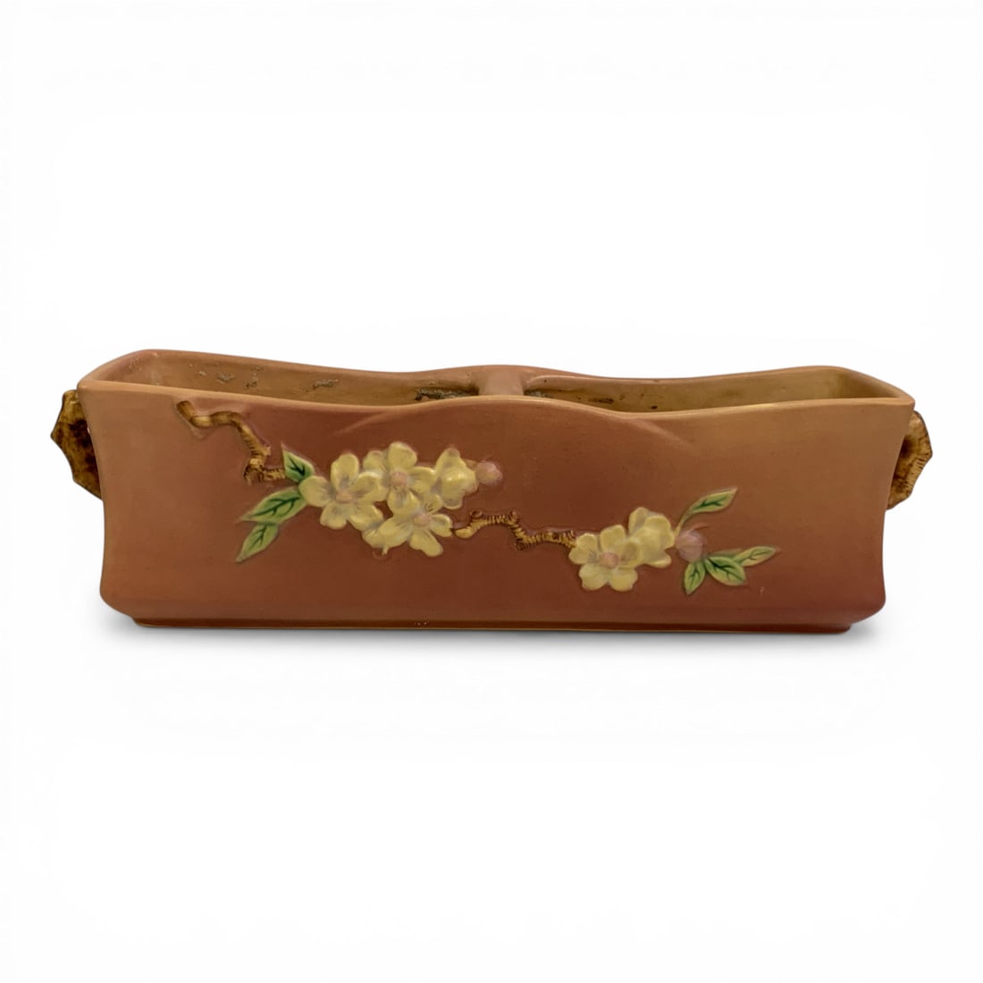 Roseville Pottery Apple Blossom Window Box Planter: Marked On Bottom: Roseville Usa, 369-12 - 15 1/4" Long