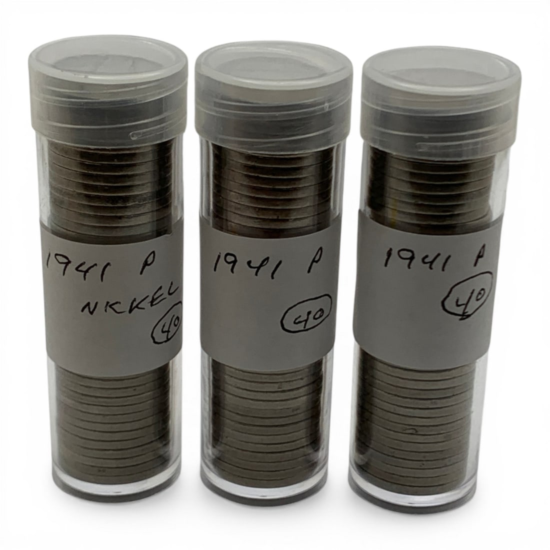 3 Rolls Of 1941 P Jefferson Nickels: See Photos