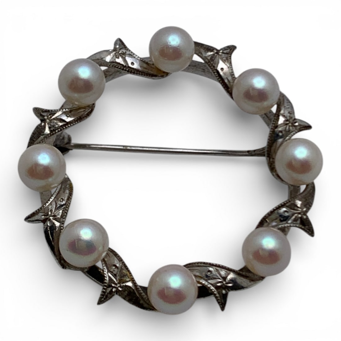 Sterling Silver & Pearl Pin: Marked Sterling - 1 3/8" Long - 7.1 Grams