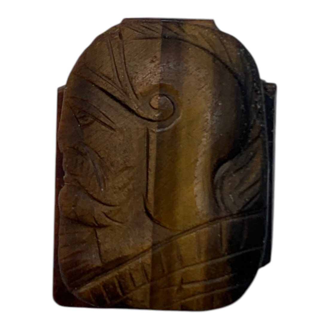 Carved Tiger's Eye Cameo: 3/4" Long Gemstones Tested With Presidium Gem Tester Il - Berners Does Not Guarantee Authenticity Of Gemstones