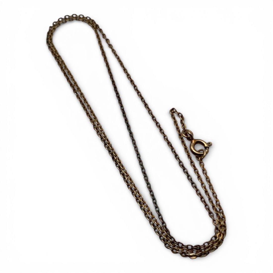 Sterling Silver Gold Tone Necklace: Marked 925 - 18" Long - 1.3 Grams