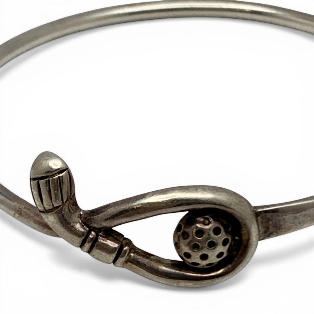 Sterling Silver Golf Theme Bangle Bracelet - 2