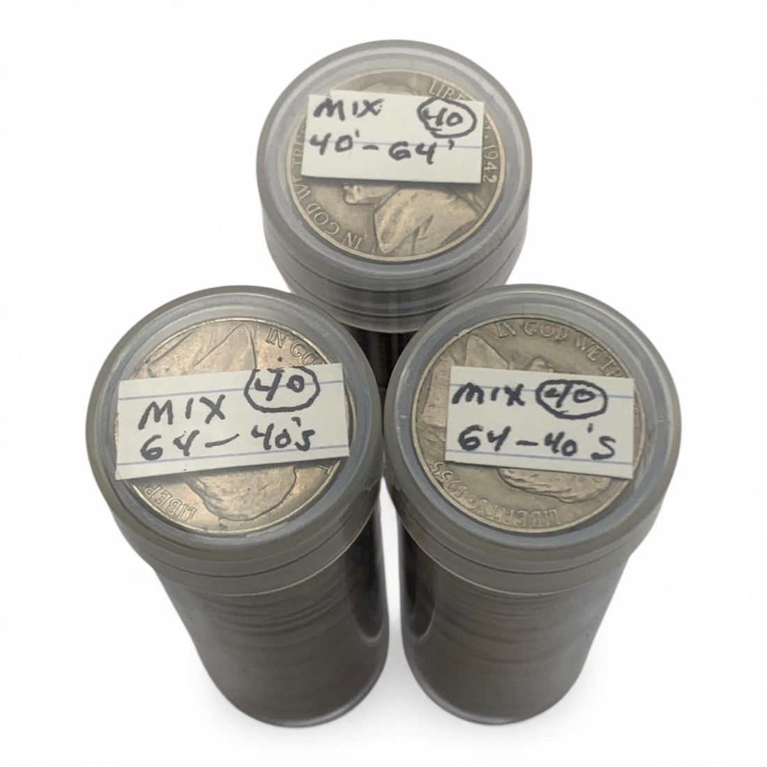 3 Rolls Of 40 1940-1964 Jefferson Nickels: See Photos