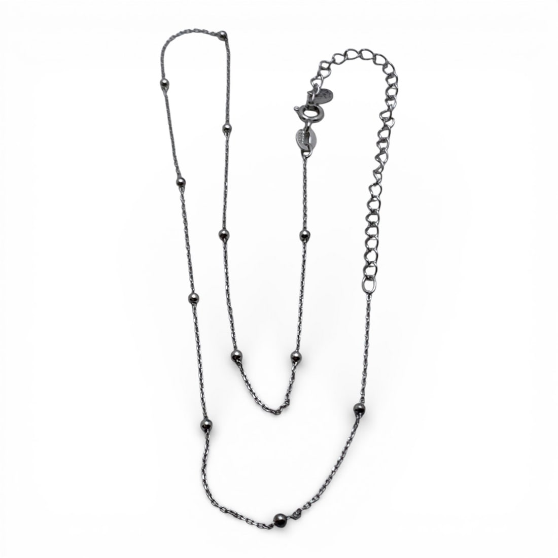 Sterling Silver Necklace: Marked 925 - 16 1/4" Long - 1.3 Grams