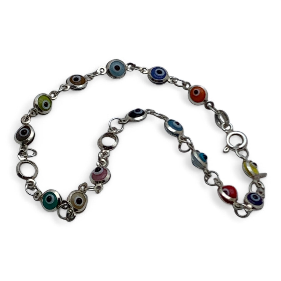 Sterling Silver Evil Eye Bracelet - 5