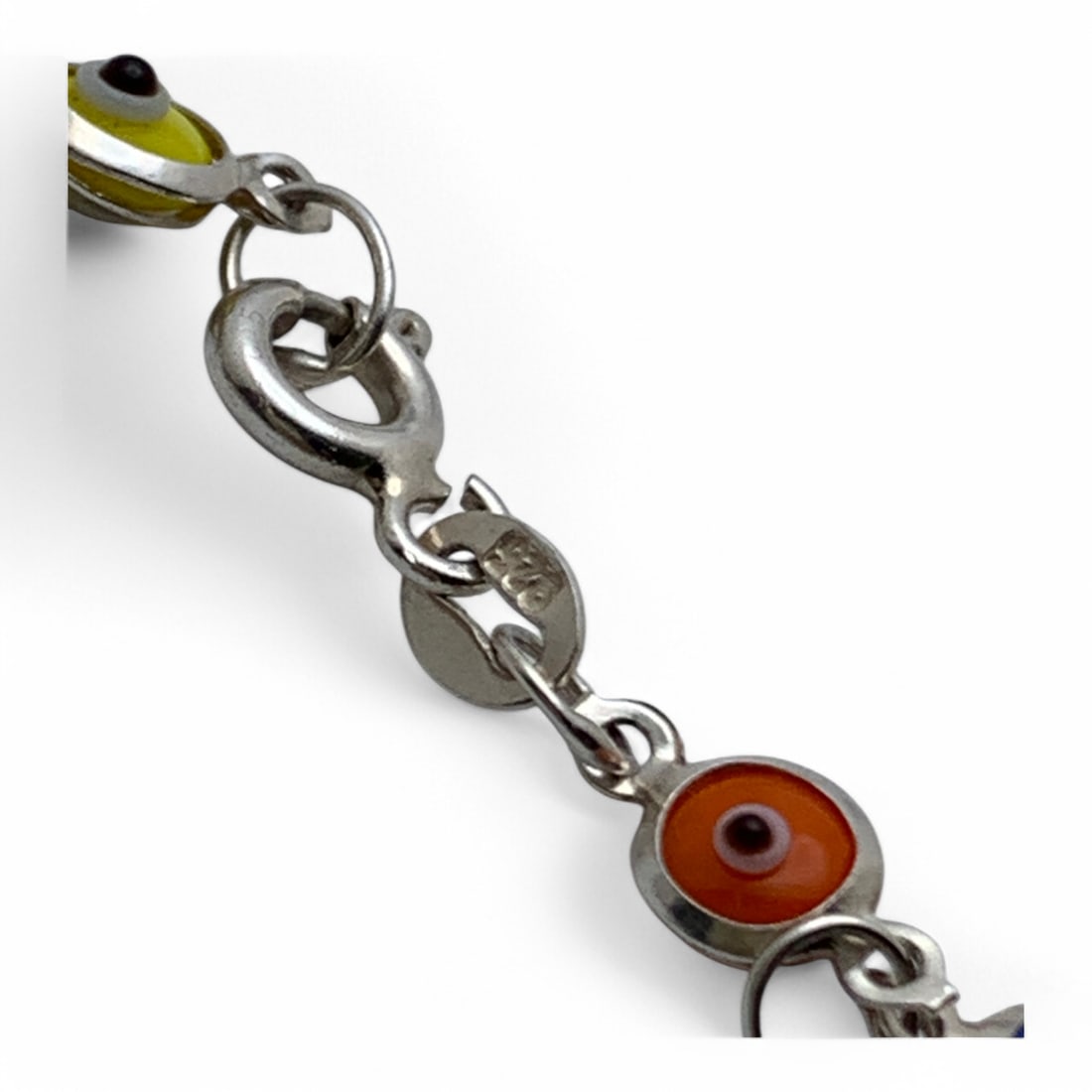 Sterling Silver Evil Eye Bracelet - 6
