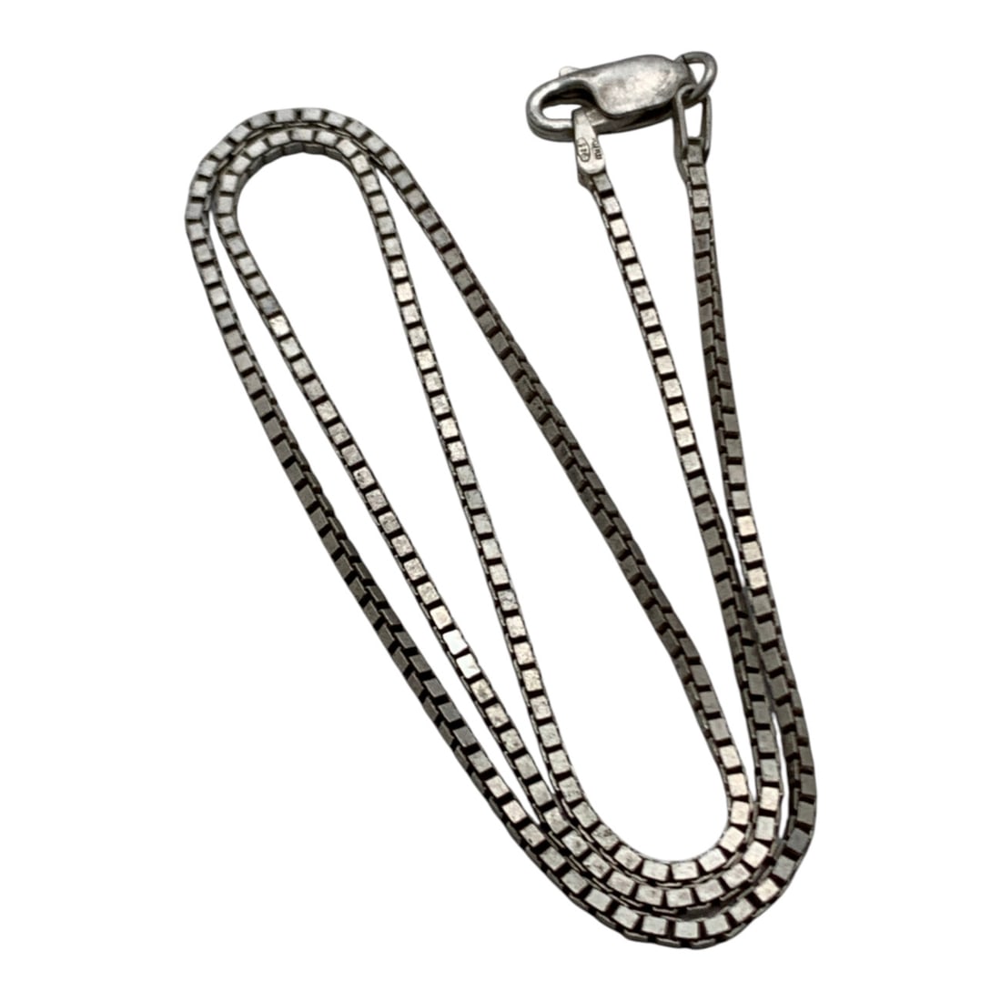 Sterling Silver Box Chain Necklace: Marked 925 - 16" Long - 5.6 Grams