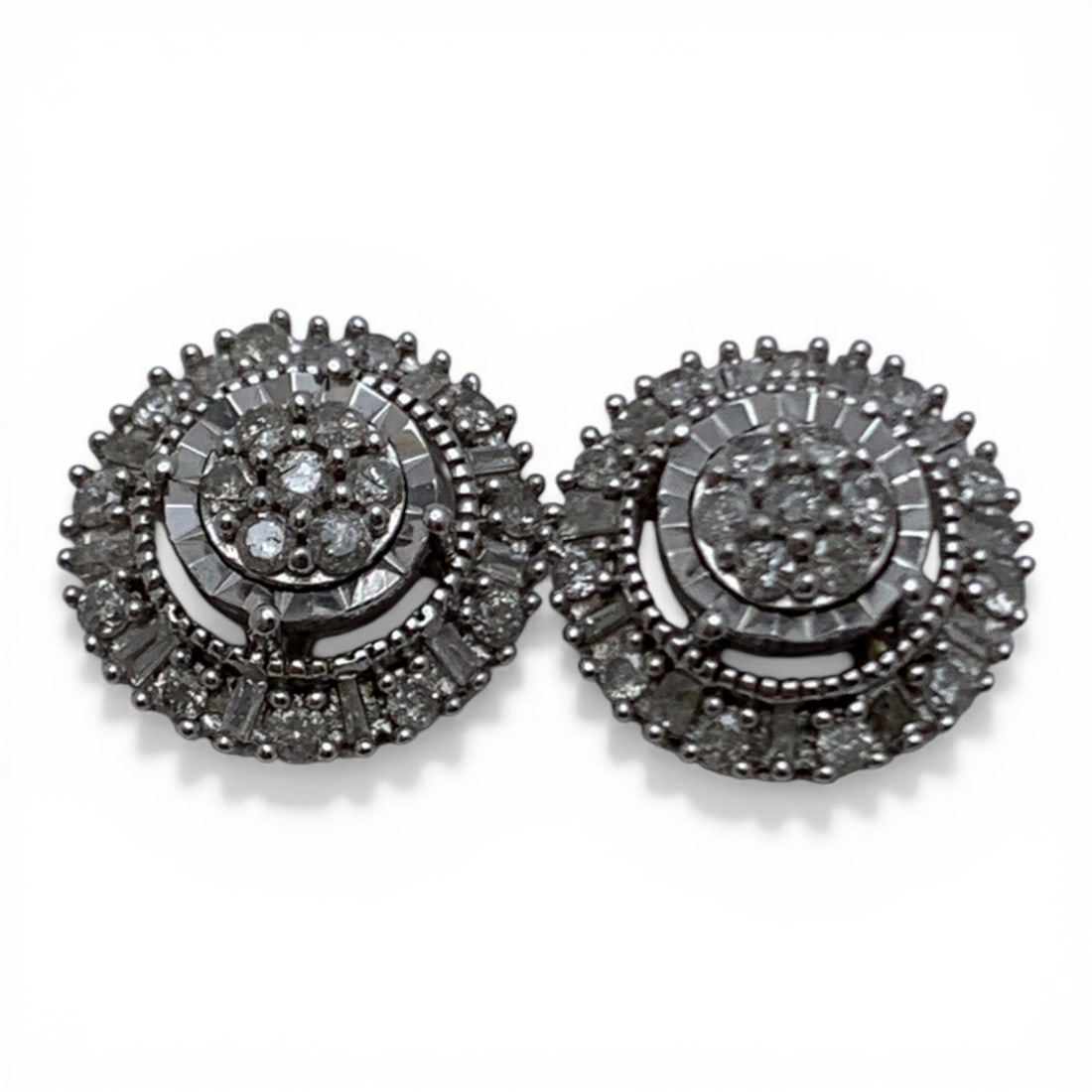 Sterling Silver & Diamond Earrings (1 of 3)