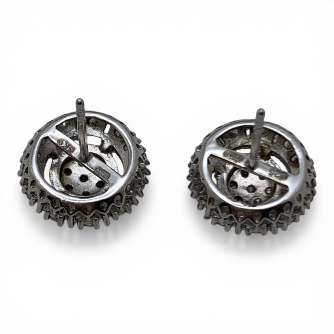 Sterling Silver & Diamond Earrings - 2