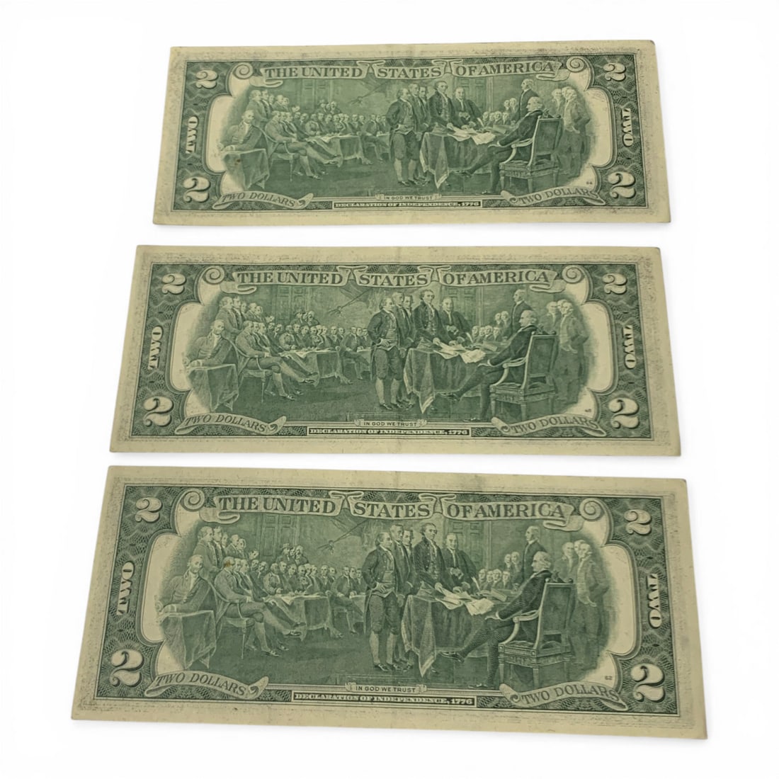 3 $2 1976 Sequential Serial Number Notes - 2