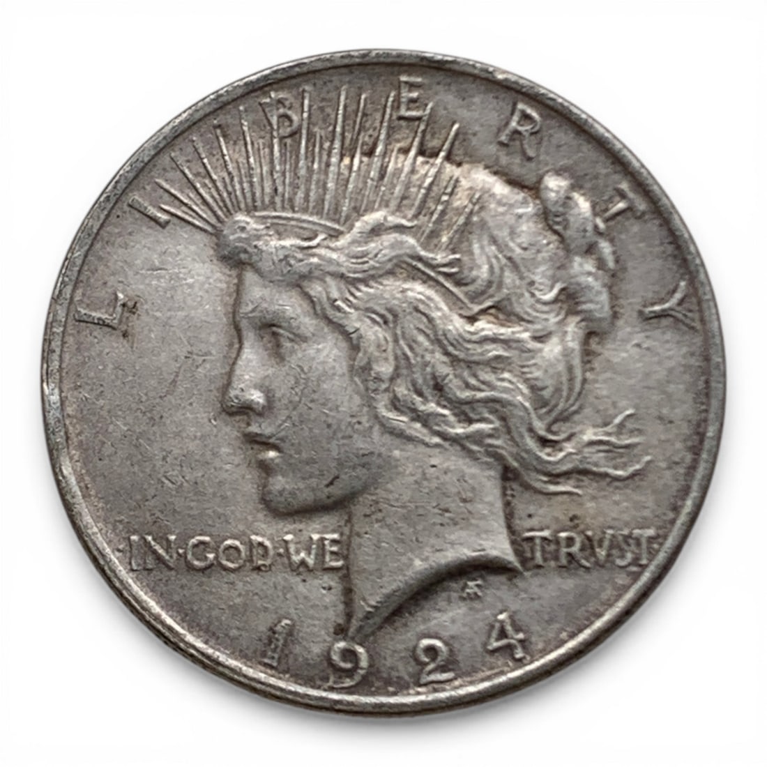 1924 Silver Peace Dollar: 90% Silver Content - United States Of America~ One Dollar