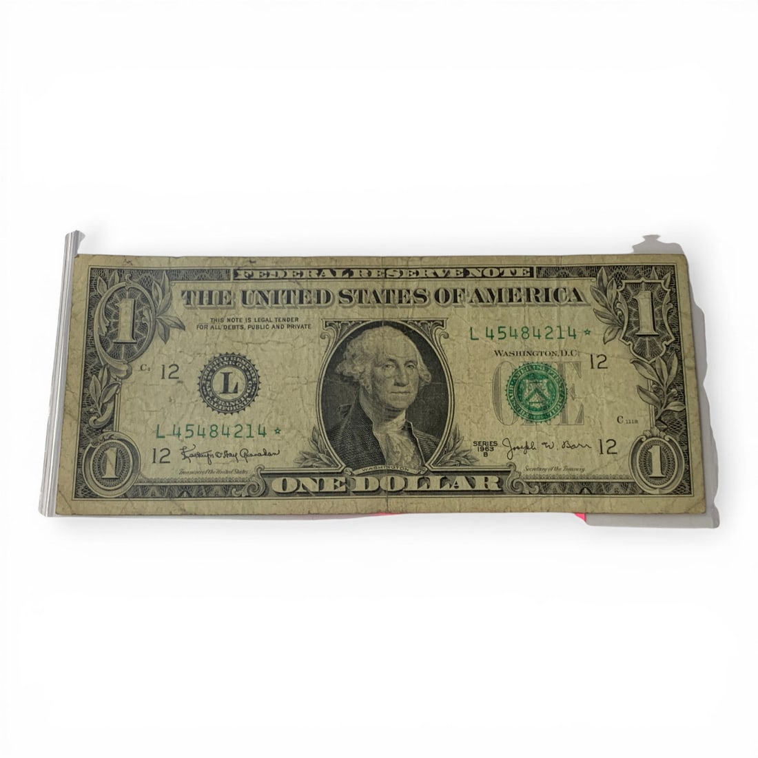 1963 B $1 Star Note Barr Bill: Series Of 1963 B - Green Seal - San Fransisco