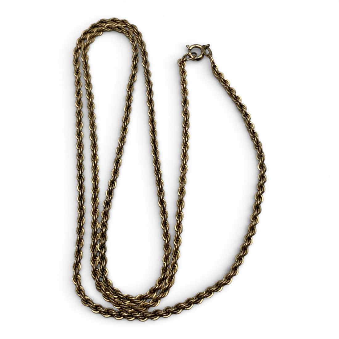 Sterling Silver Gold Tone Necklace: Marked 925 - 24" Long - 10.5 Grams