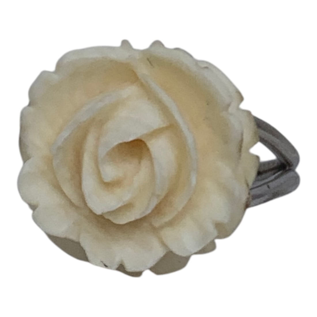 Sterling Silver Ring With Carved Flower: Marked Sterling - Size 6.25 - 3.3 Grams