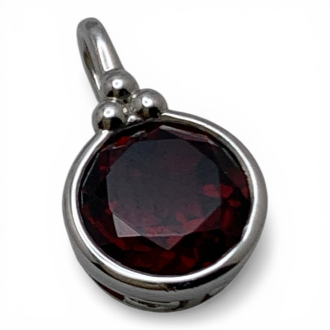 Sterling Silver & Red Stone Pendant (1 of 3)