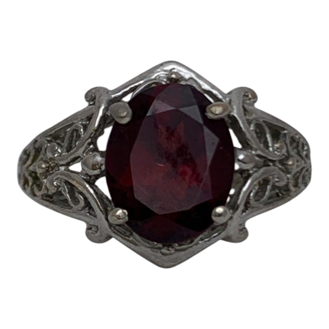 Sterling Silver Ring With Red Stone (1 of 6)