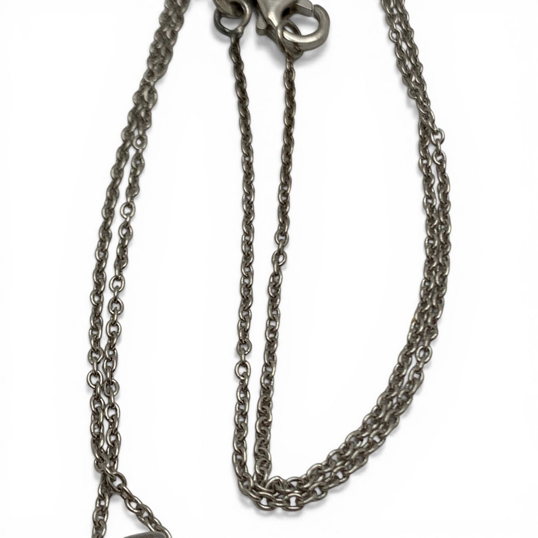 Sterling Diamond & Ruby Pendant Necklace - 4