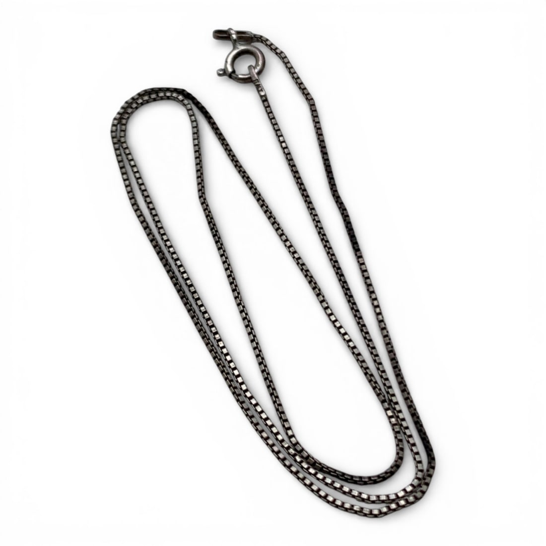 Sterling Silver Box Chain Necklace: Marked 925 - 16 3/4" Long - 1.7 Grams