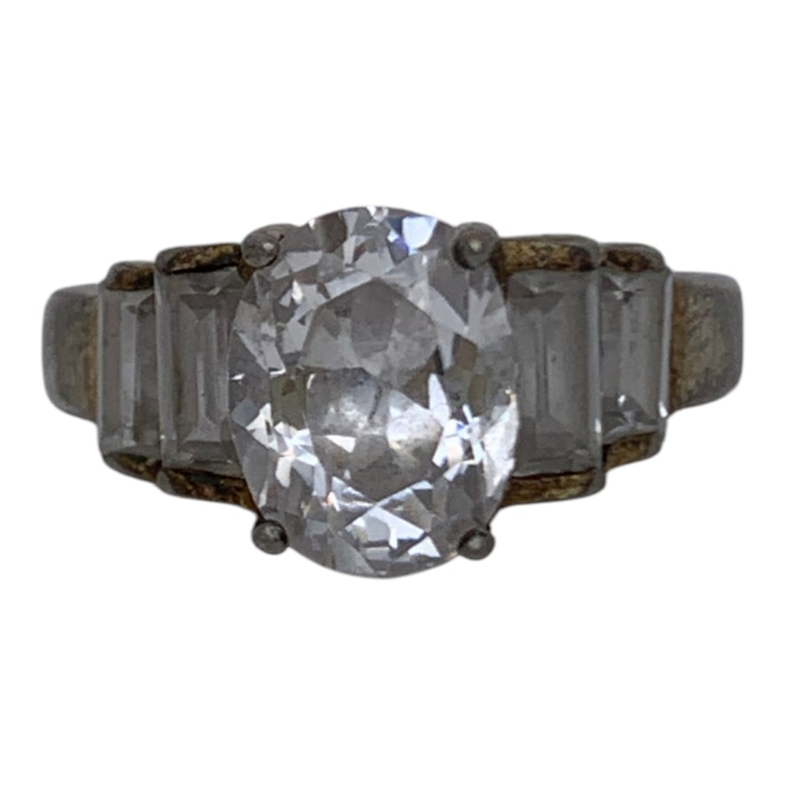 Sterling Silver Ring With Clear Stones (1 of 6)