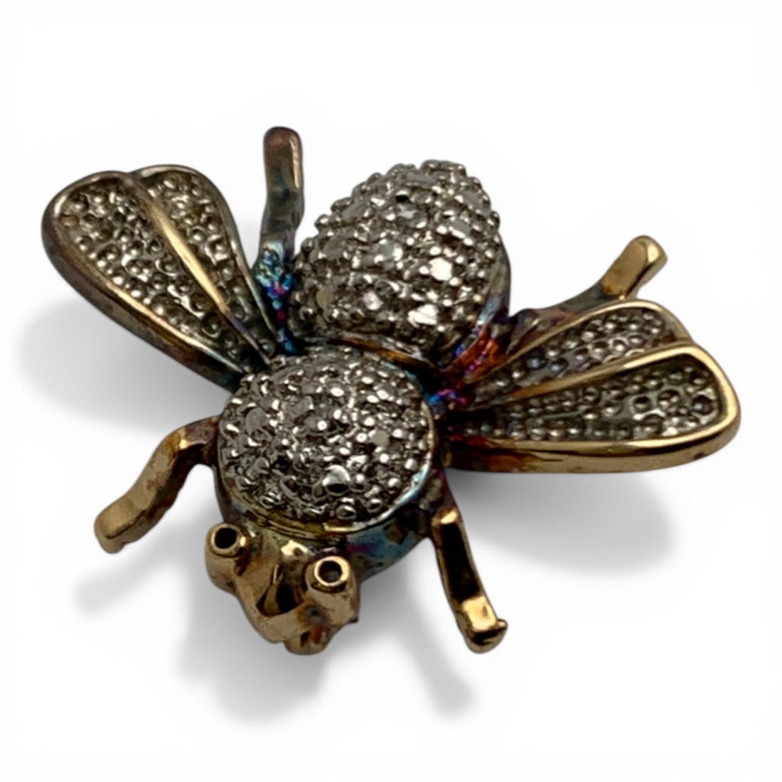 Sterling Silver & Diamond Bee Pin - 3
