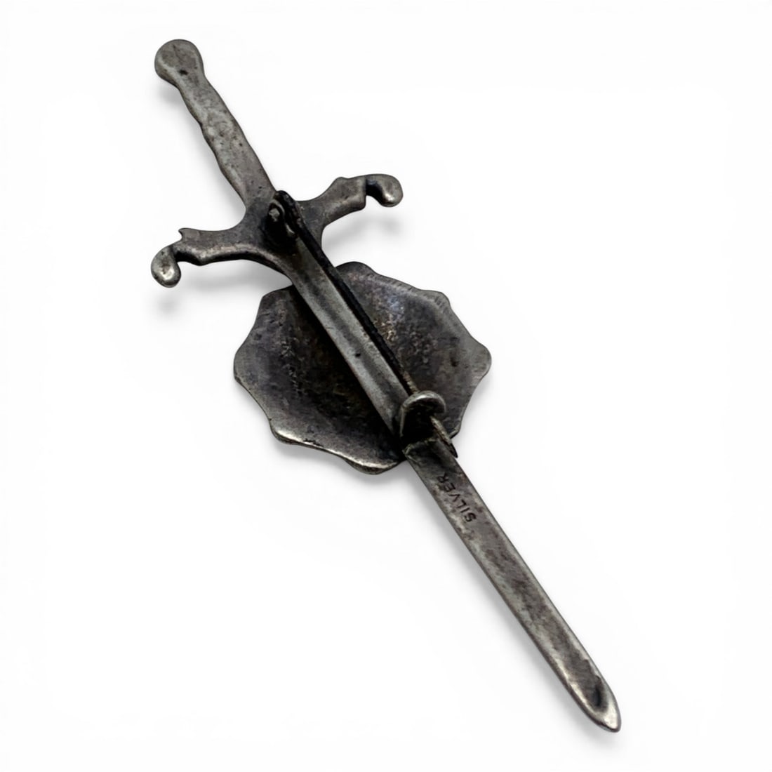 Silver Sword & Shield Pin - 2
