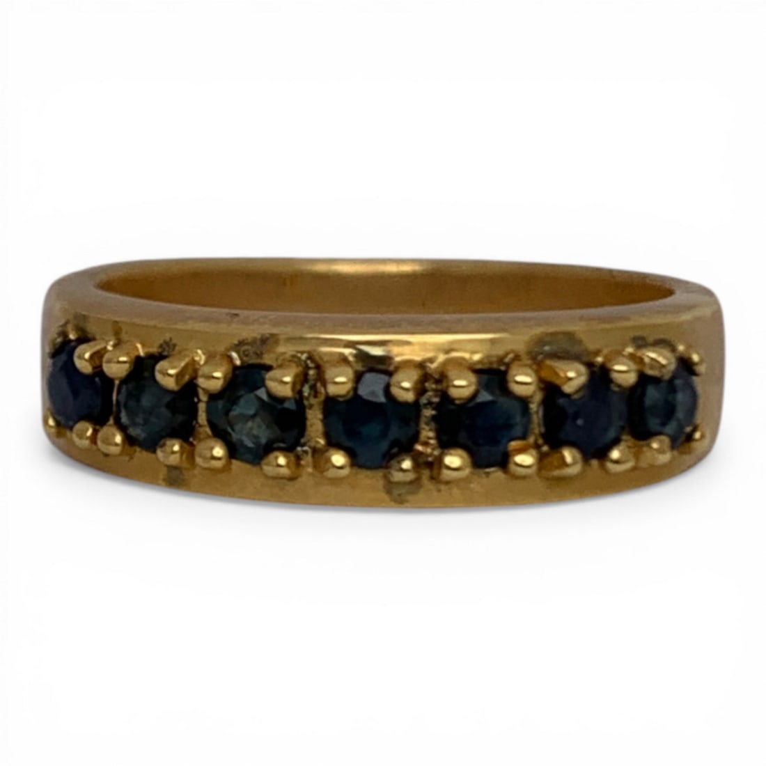 Sterling Silver & Sapphire Gold Tone Ring (1 of 6)