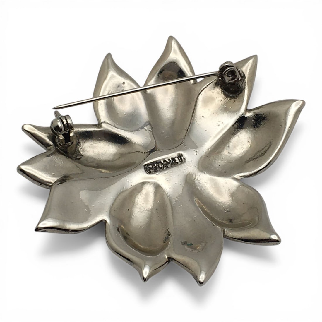 Monet Clear Stone Flower Broach - 2