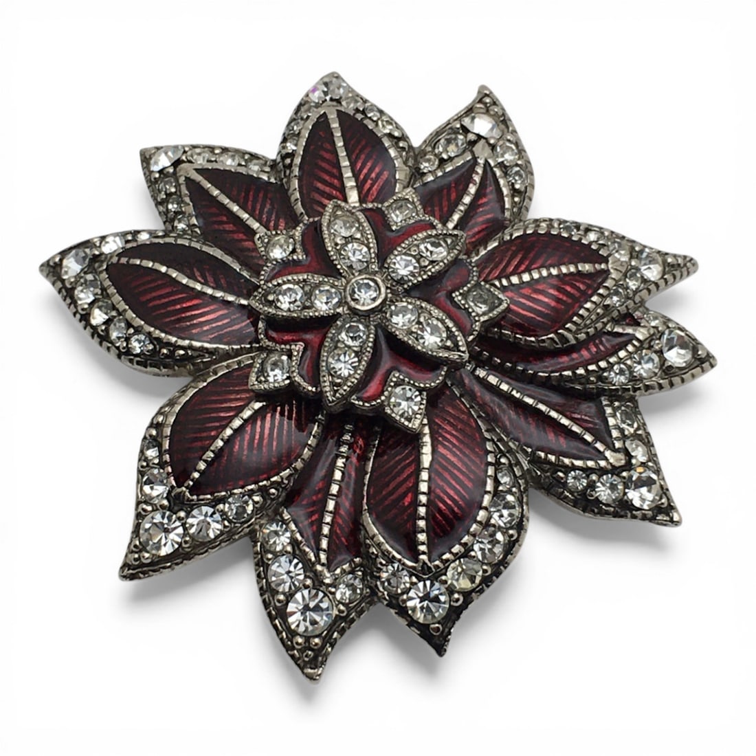 Monet Clear Stone Flower Broach - 4