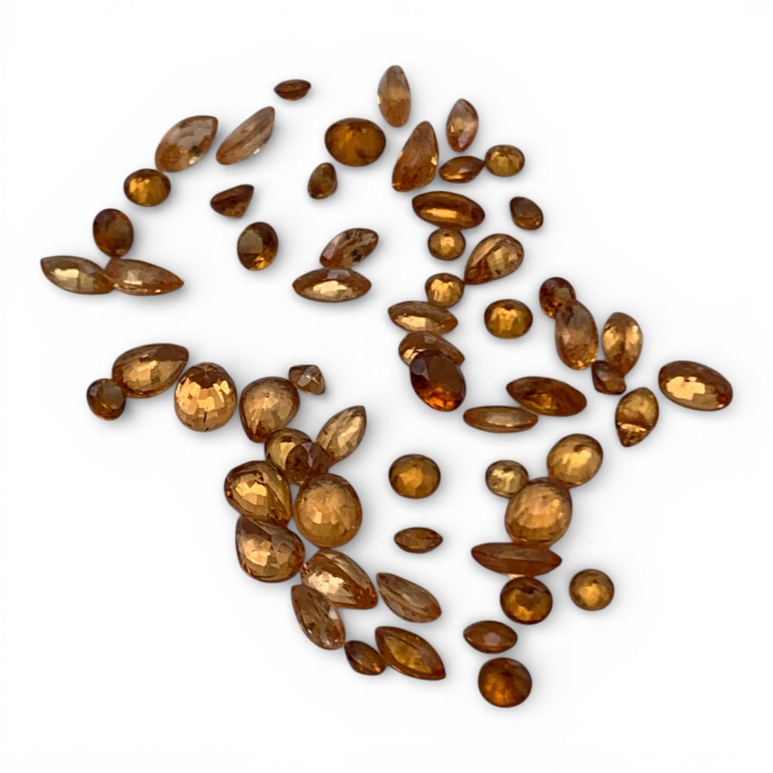 Grouping Of Orange Citrine Gemstones: 2.4 Total Grams Gemstones Tested With Presidium Gem Tester Il - Berners Does Not Guarantee Authenticity Of Gemstones