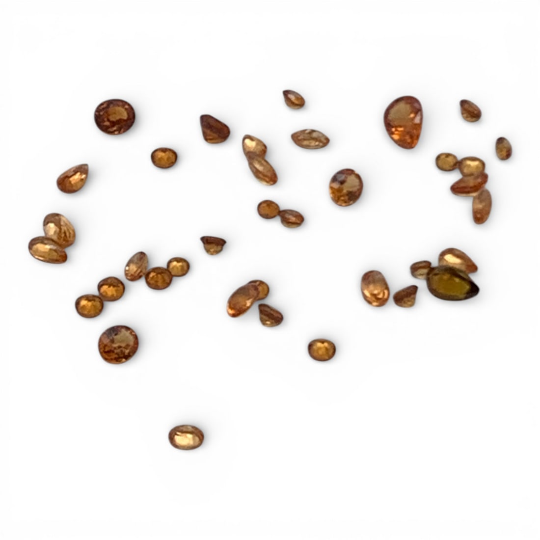 Grouping Of Orange Citrine Gemstones: 1.6 Total Grams Gemstones Tested With Presidium Gem Tester Il - Berners Does Not Guarantee Authenticity Of Gemstones