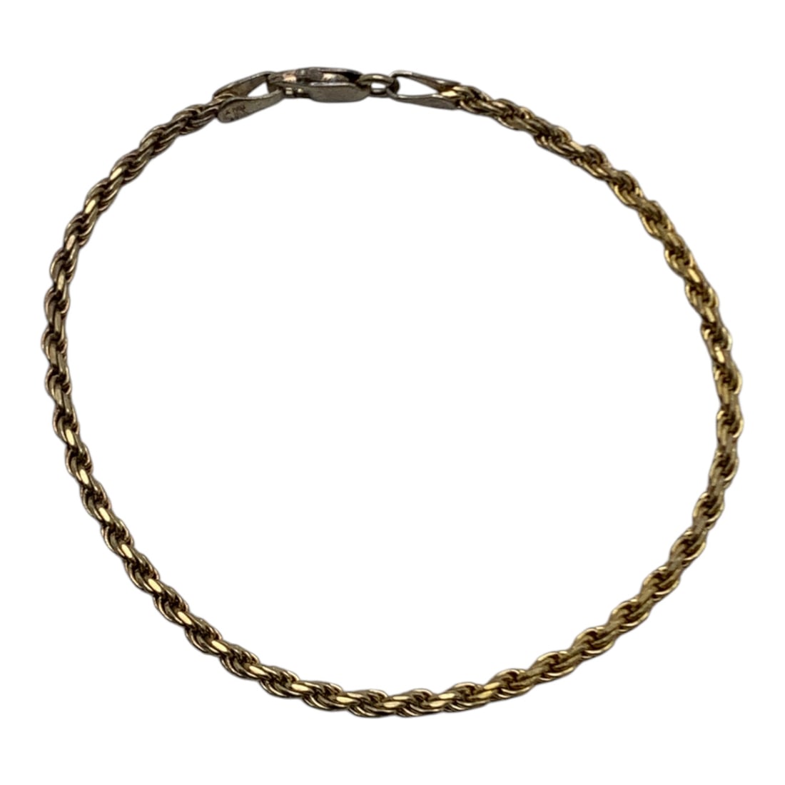 Sterling Silver Gold Tone Bracelet: Marked 925 - 7" Long - 3.6 Grams