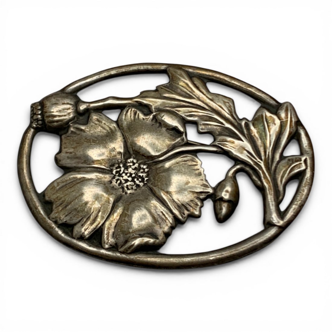 Sterling Silver Floral Pin: Marked Sterling - 2 3/8" Long - 9.0 Grams