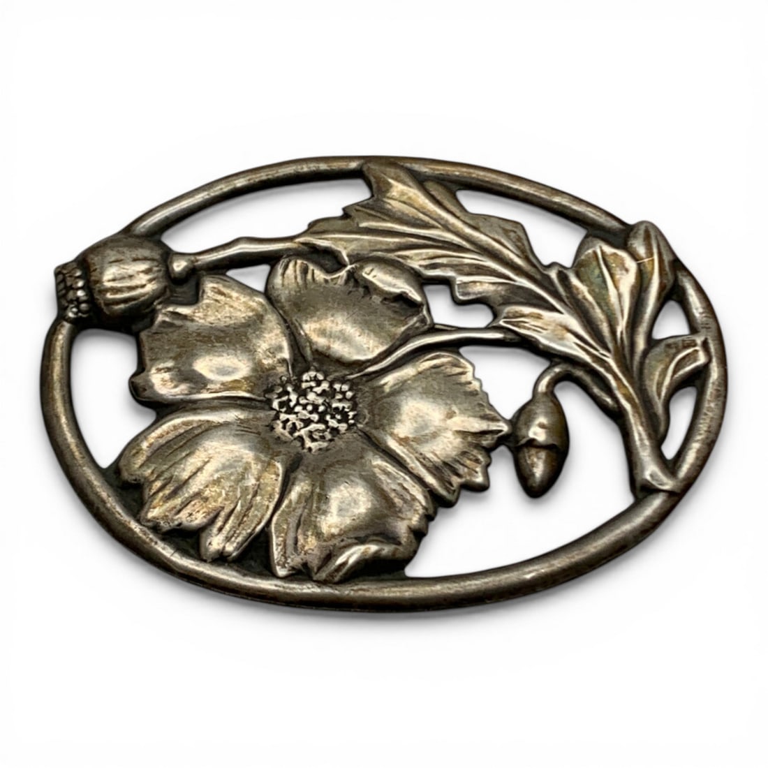 Sterling Silver Floral Pin - 3