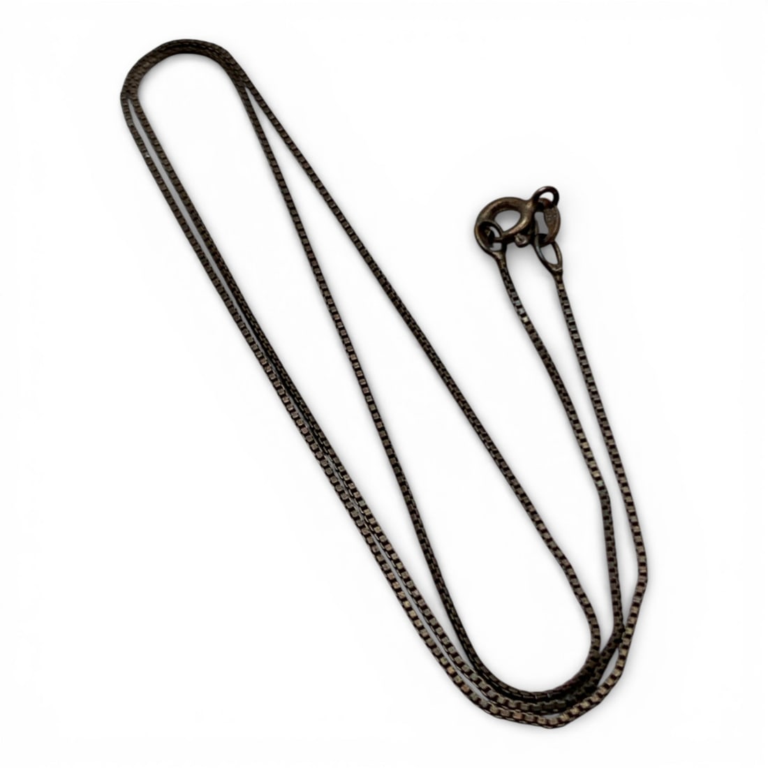 Sterling Silver Box Chain Necklace: Marked 925 - 18" Long - 1.9 Grams