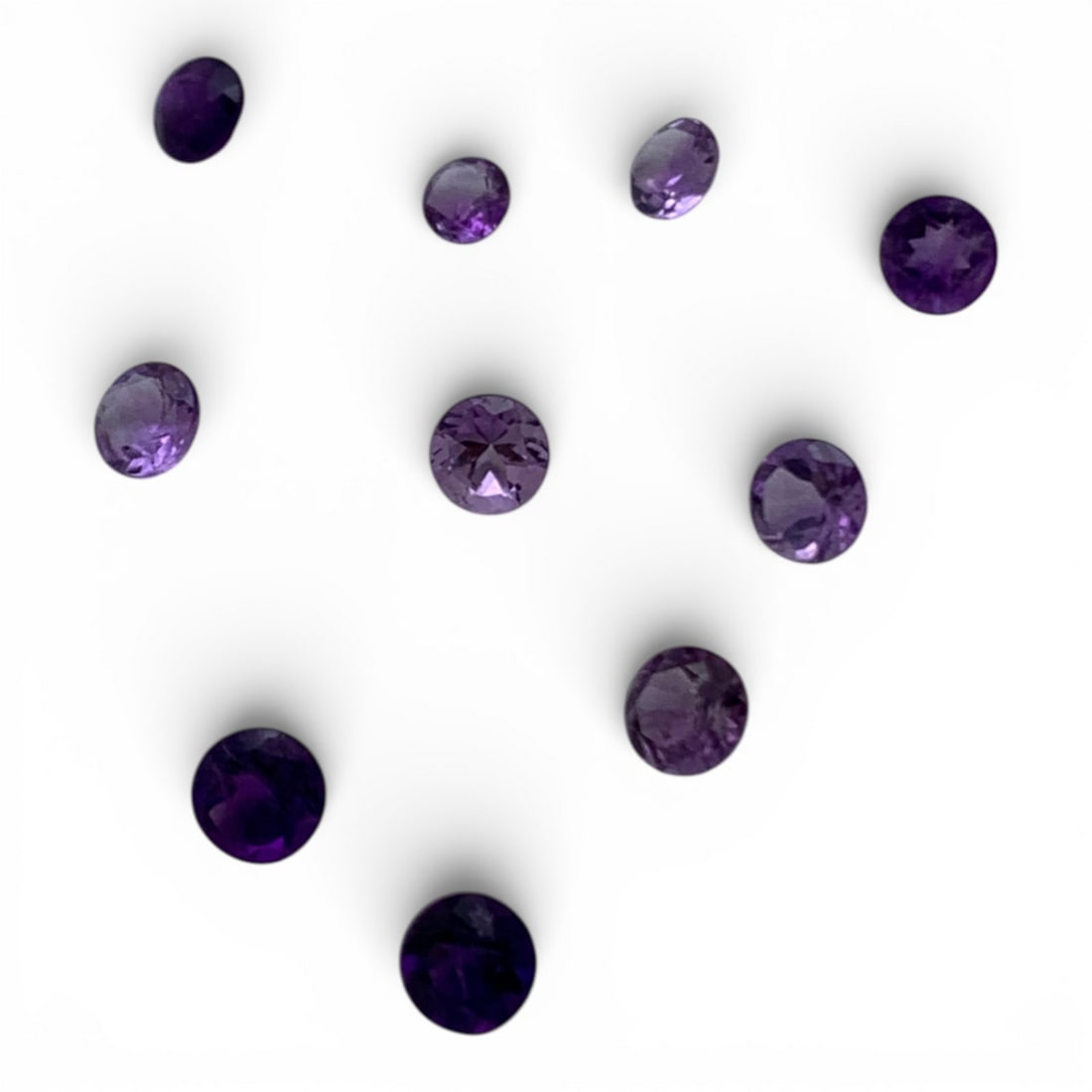 Grouping Of Amethyst Gemstones: 0.7 Total Grams Gemstones Tested With Presidium Gem Tester Il - Berners Does Not Guarantee Authenticity Of Gemstones