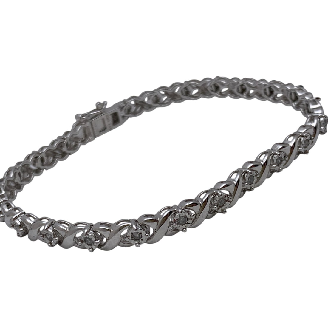Sterling Silver & Diamond Bracelet - 2