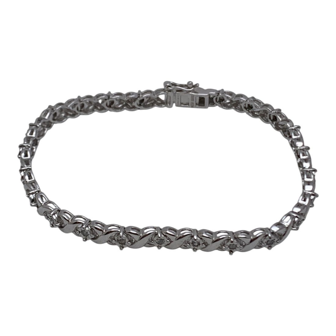 Sterling Silver & Diamond Bracelet - 3