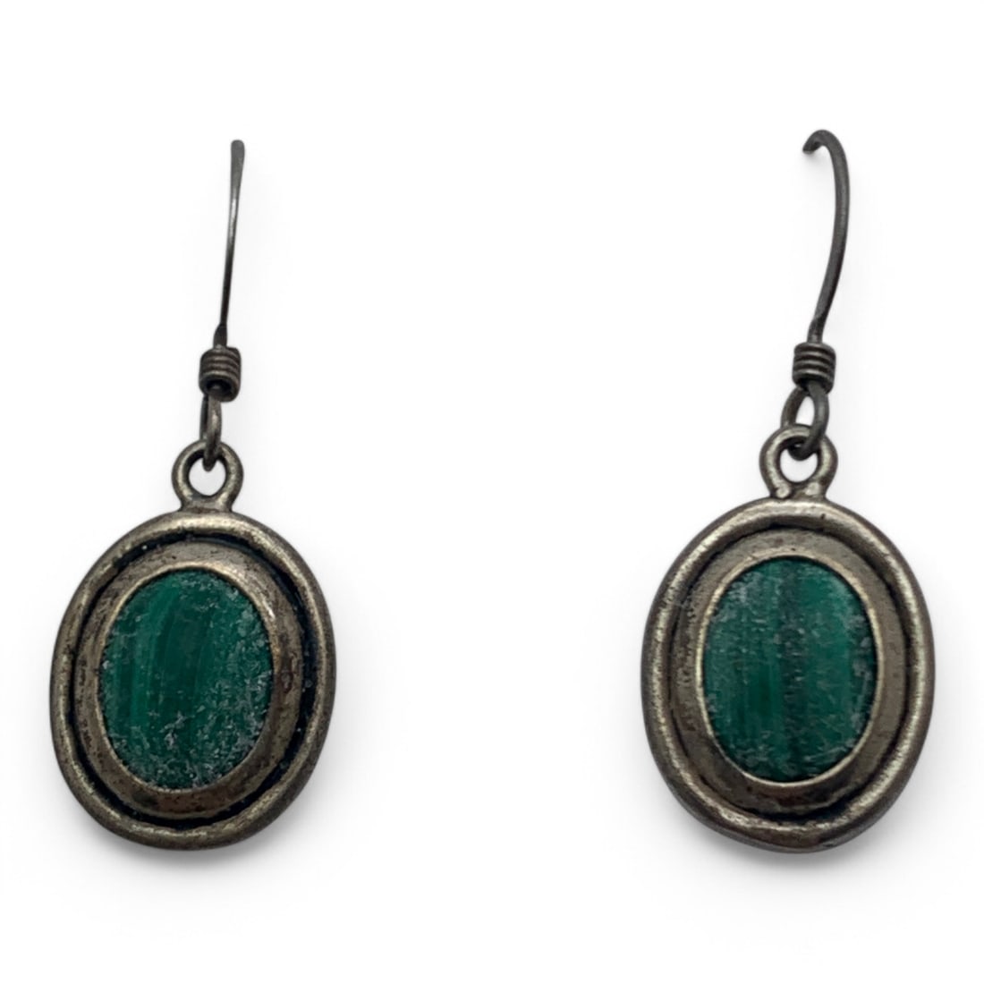 Sterling Silver & Malachite Earrings - 3