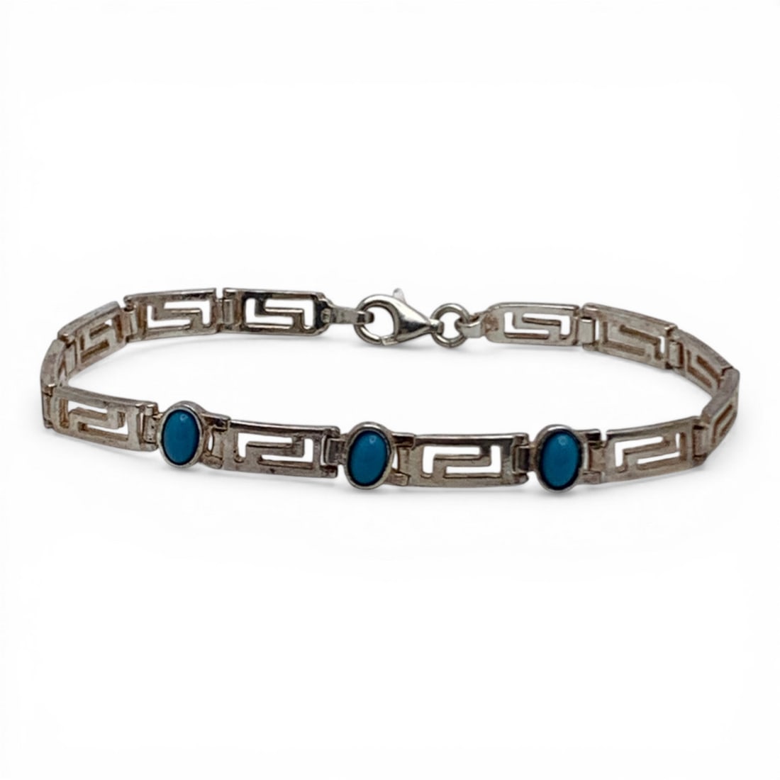 Sterling Silver & Blue Stone Bracelet (1 of 4)