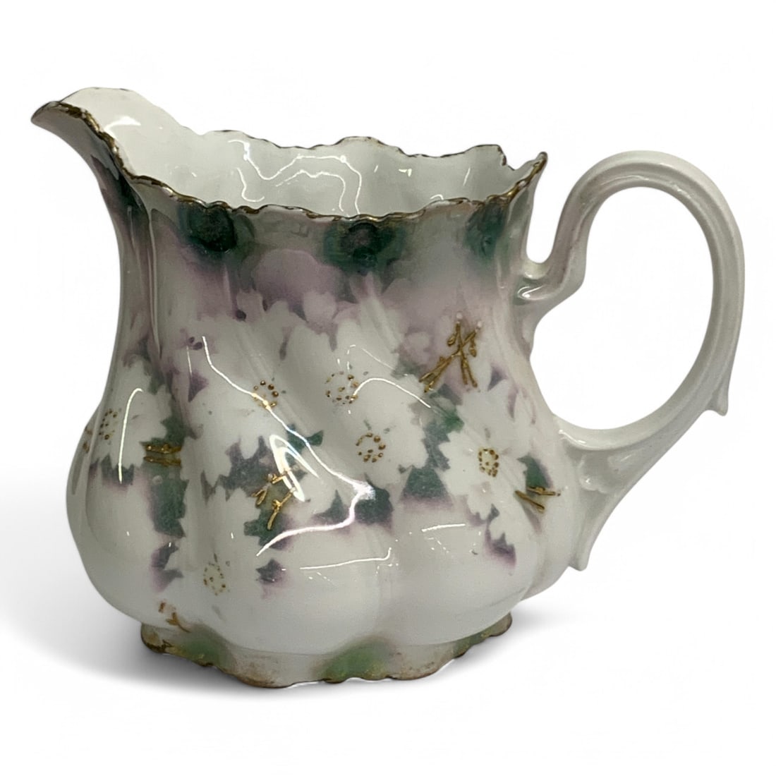 R. S. Prussia Floral Porcelain Pitcher: Marked On Bottom: R. S. Prussia. 6" Tall.