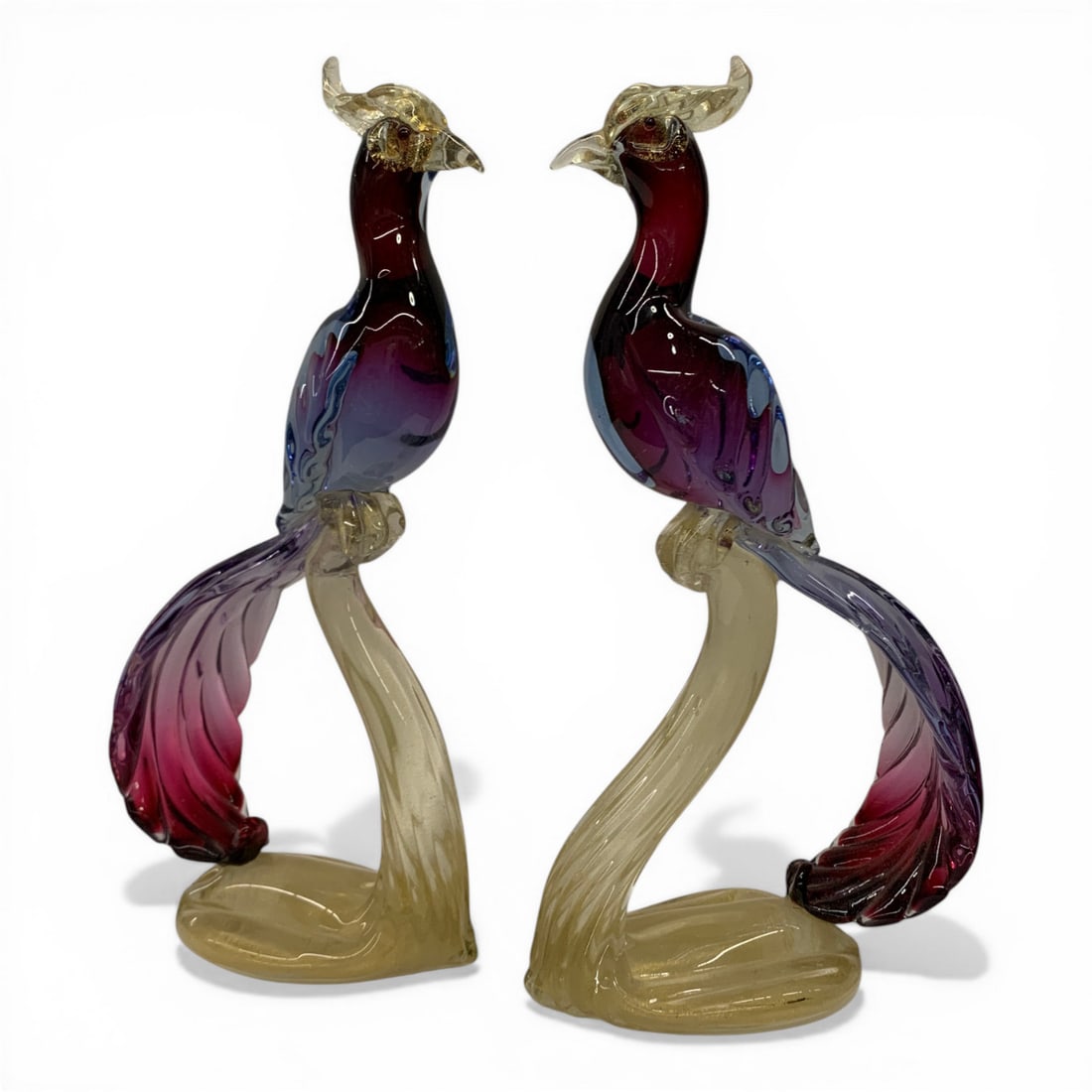Pair Of Vintage Murano Art Glass Bird Sculptures (1 of 5)