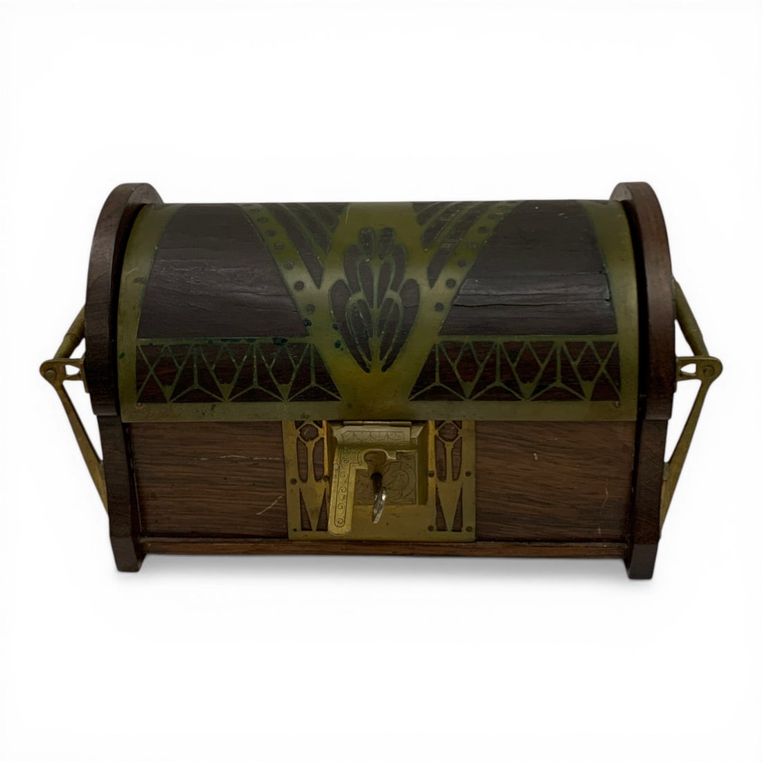 Antique German Rosewood And Brass Inlaid Box (1 of 8)